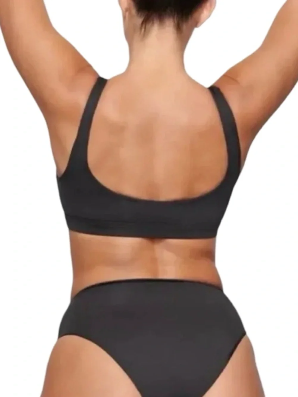 NWT SKIMS Recycled Swim Tank Onyx Black Bikini Top (ONLY) Size Medium